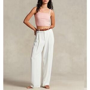 POLO RALPH LAUREN Cashmere Straight Neck Tank Top Womens Pink Washable Knit NEW